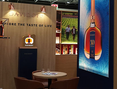 Création stand événementiel pour Maison Davidoff Cognac 